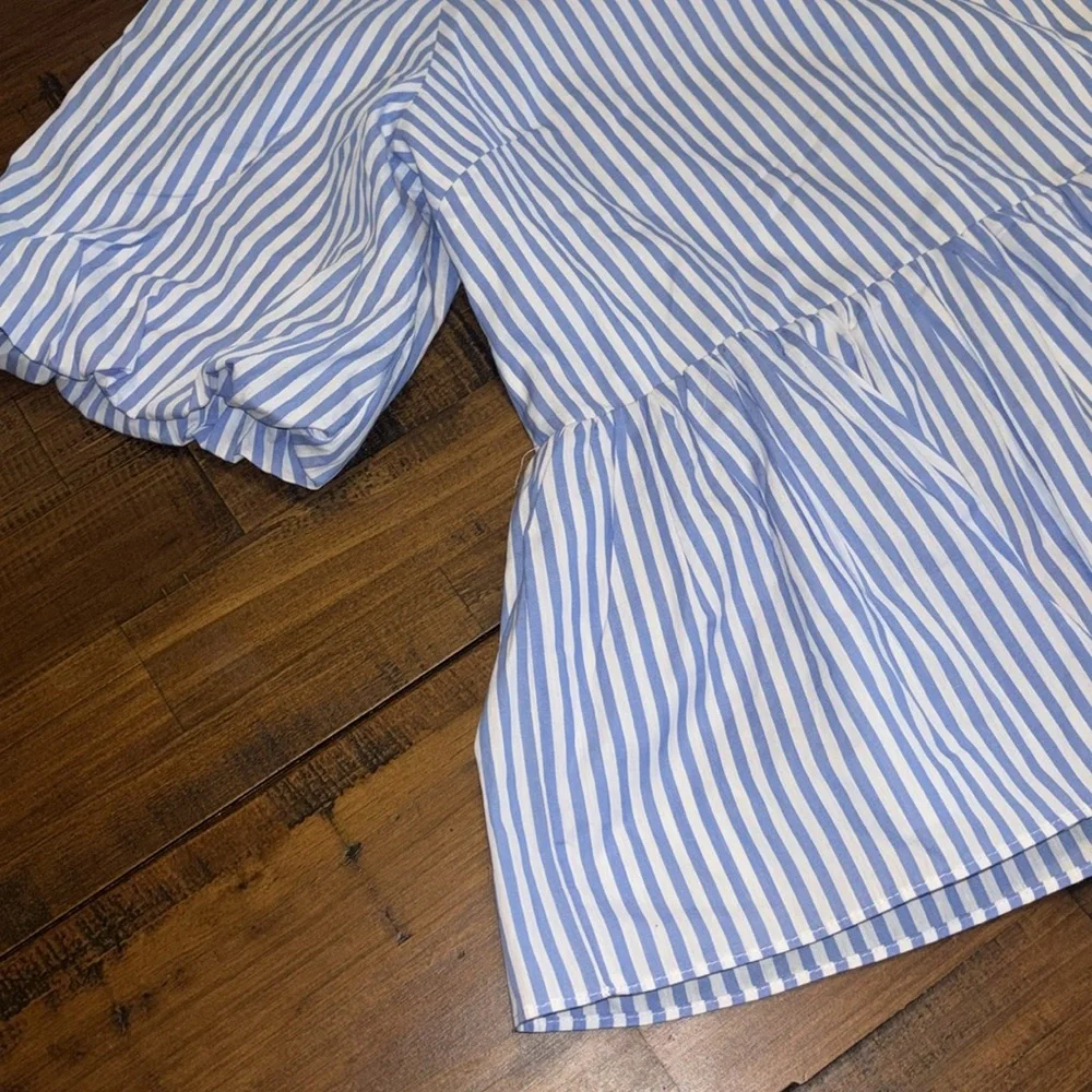 Pomander Place Striped Peplum Blouse - Picture 4 of 6
